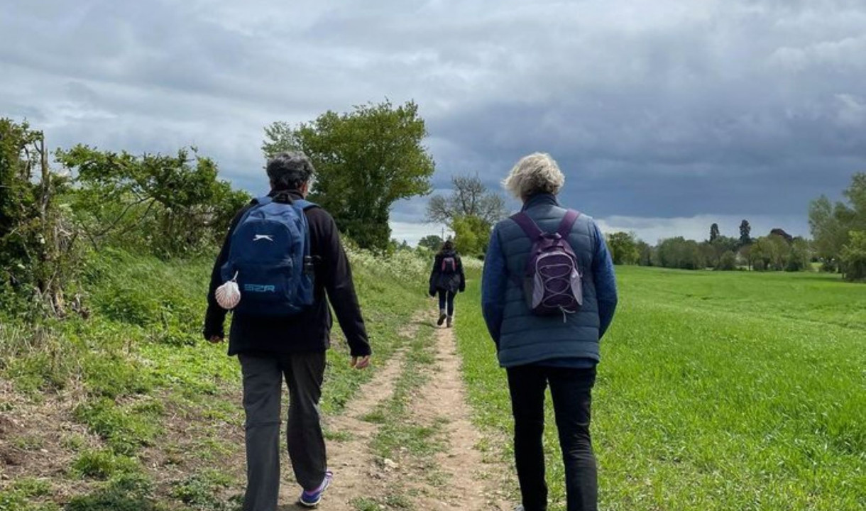 Dean and Bishop along the walk
