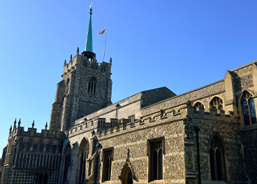 St Georges flag flying from the Cathedral